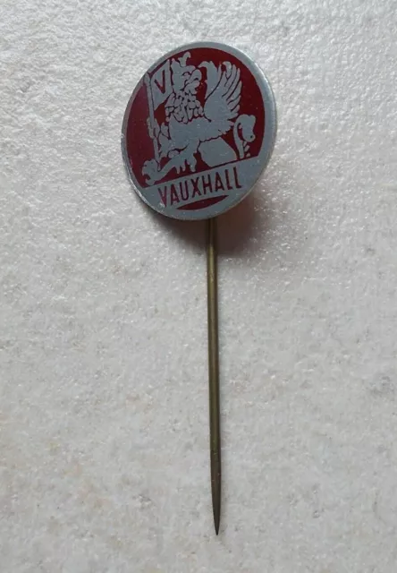 Vintage VAUXHALL UK car auto automobilia badge lapel pin logo 1960s brooch red