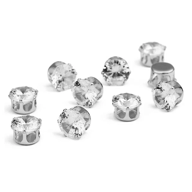25 Strass A Forma Di Goccia D'Acqua In Zircone Blu E Oro - 13x18mm, Con Incastonatura A Griffe Da Cucire, Per Fai Da Te E Gioielli