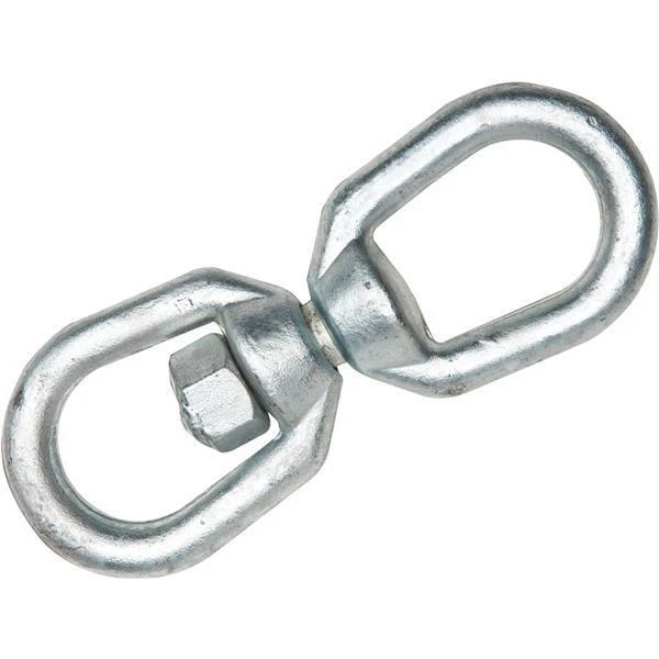 (5)-Galvanized Steel 3/16" Eye & Eye Swivel T9630335