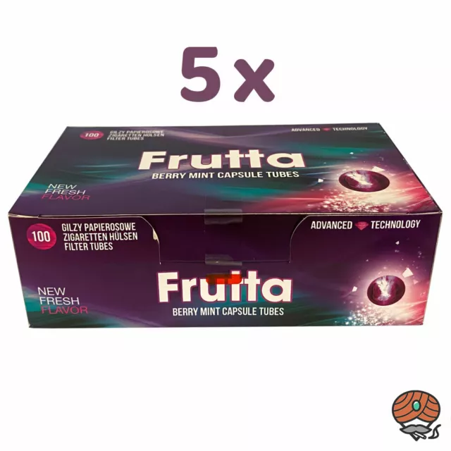 5x Frutta Berry Mint / Beeren Minze Click-Filterhülsen / Zigaretten-Hülsen