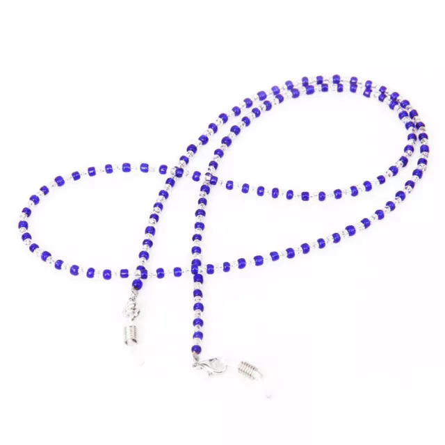 KESYOO Women's Glasses Chain Necklace Beaded Strap Holder 60cm Blue+Clear