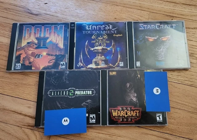 Aliens Vs. Predator 2 Doom 2 Unreal Tournament Starcraft Warcraft 3 Pc Game Lot!