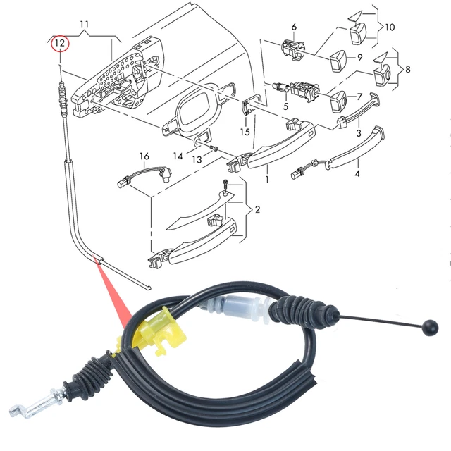 LST Bonnet Release Cable For BMW 3 Series E36 1990-2000 – Bowdenzug, Motorhaubenentriegelung