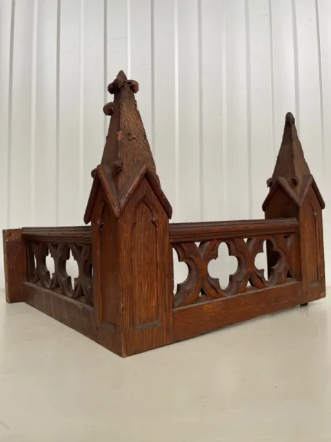 A Beautiful French Architectural Gothic revival church Crown/finial carved  oak