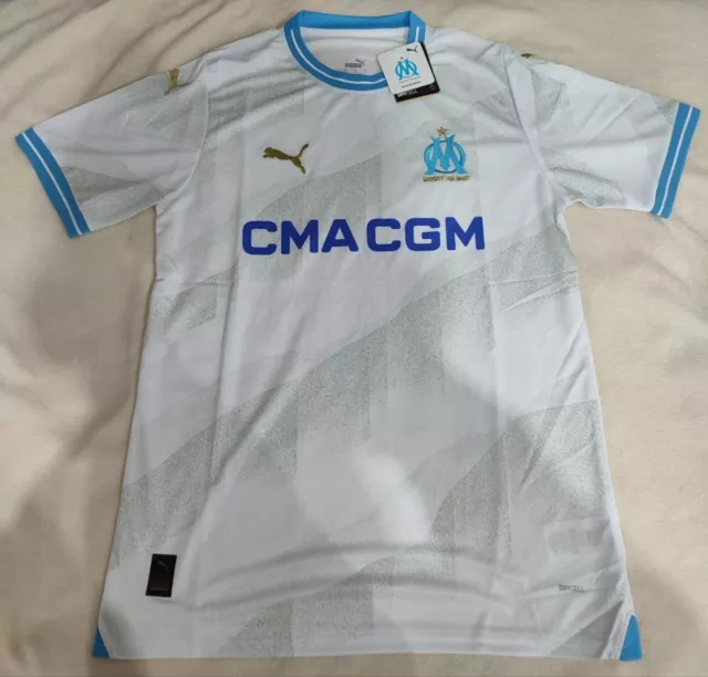 Maillot Olympique De Marseille 2023/2024 Dédicacé Par Toute L'Équipe - Adidas Taille L - 3ème Maillot