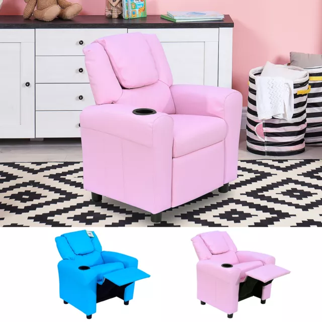 HOMCOM Kids Recliner Armchair Games Chair Children Seat Girls Boys Sofa