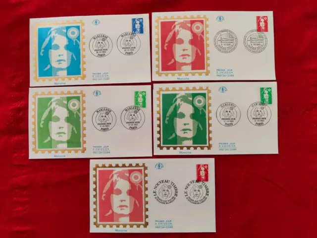 Enveloppe FDC 1er jour sur Soie , Marianne le nouveau Timbre 1993