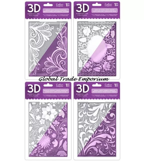 NEW Crafters Companion 5" x 7" 3D Embossing Folders - FULL RANGE - FREE UK P&P