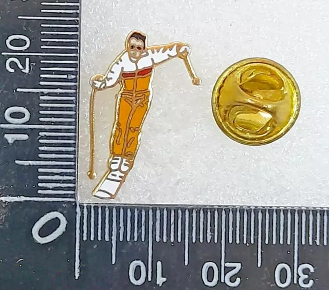 Skier Olympic. Metal. Enamel. Lapel Pin Badge.