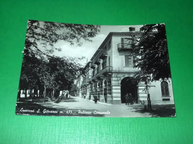 Cartolina Luserna S. Giovanni - Palazzo Comunale 1953