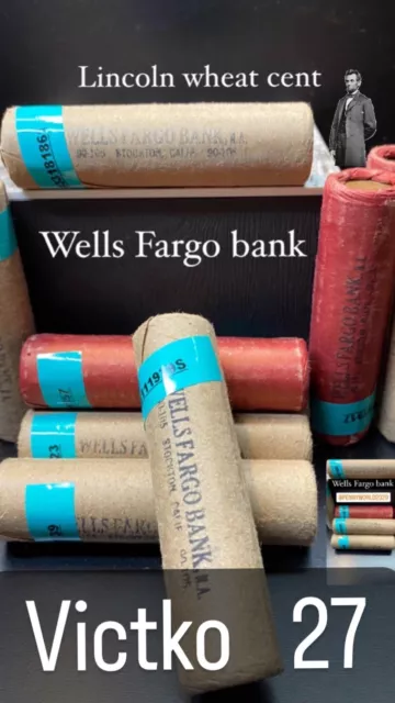Wheat Penny Roll 1909-1958 Wells Fargo Rolls Ready To Ship
