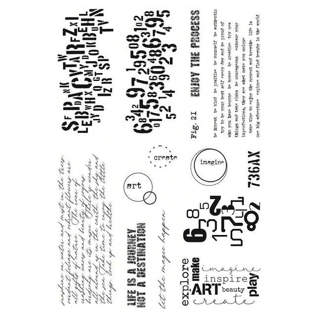 6x8 inch Words Numbers Sentiments Clear Rubber Stamp for Cardmaking Scrapbooking