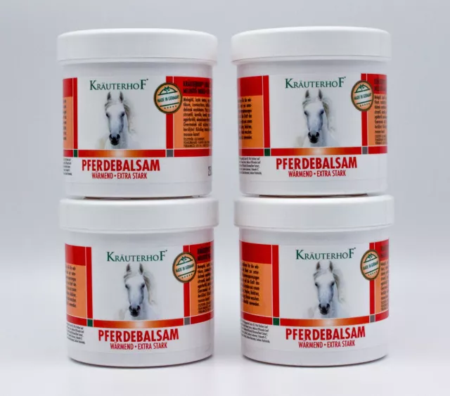 Krauterhof Anti-Inflammatory Horse Balm, Strong Warming Effect 250ml x 4