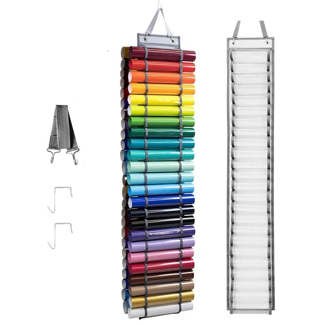 48 compartimentos organizador de almacenamiento de vinilo, soporte de vinilo de montaje en pared con puerta H V2U8