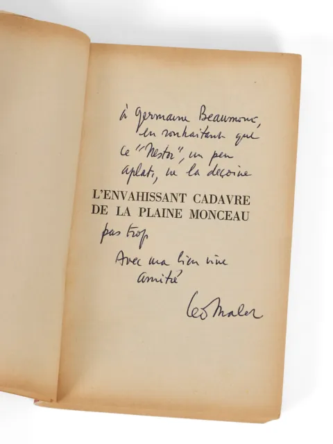 MALET - L'Envahissant cadavre | ÉO | ex. SP | Envoi signé G. Beaumont | 1959