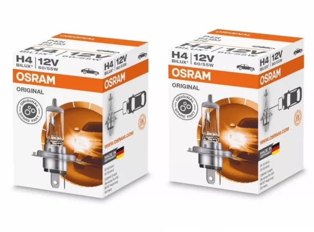 2x OSRAM ORIGINAL H4 64193 60/55W 12V P43T DUO Halogenlampe P43T