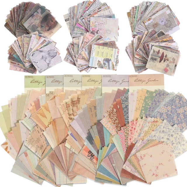 1160 Pieces Scrapbook Paper Supplies Vintage Antique DIY Material Pap...