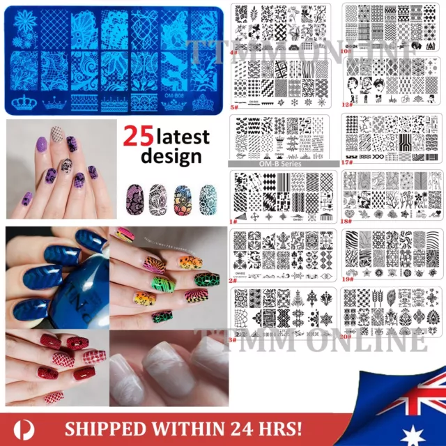 2023 Nail Art Stamp Template Image Polish sticker Plate Manicure Stencil Design