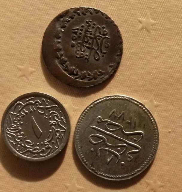 lot 12 monnaies bronze argent maroc Turquie Égypte Ottoman