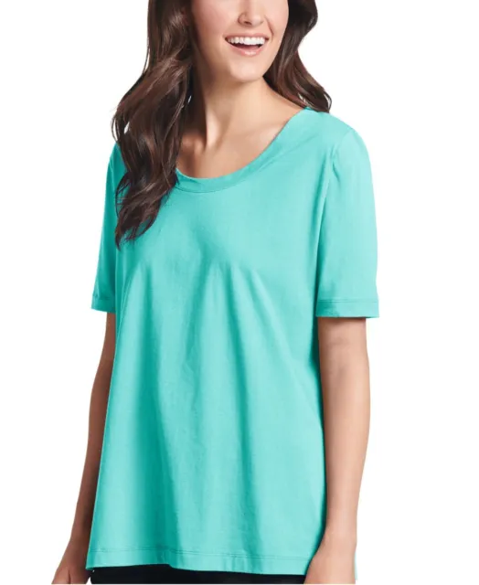 JOCKEY WOMENS EVERYDAY Essentials Short Sleeve Sleep T-Shirt,Turquoise ...