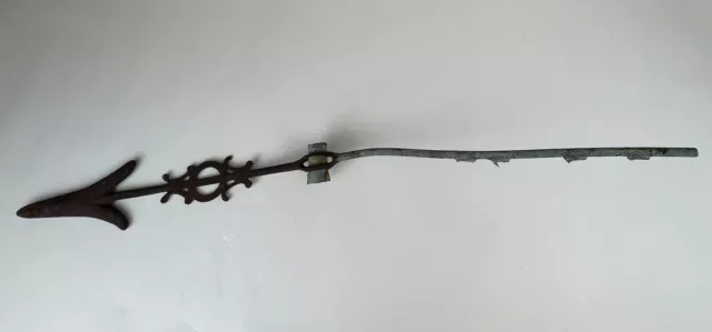 Antique Weathervane Arrow 31.5" Cast Iron Restoration Hardware Parts Rustic