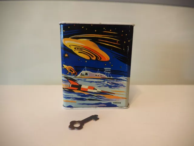 Spacetoys, Blechspielzeug, Spardose, ca. 60er Jahre, ca. 10 cm hoch