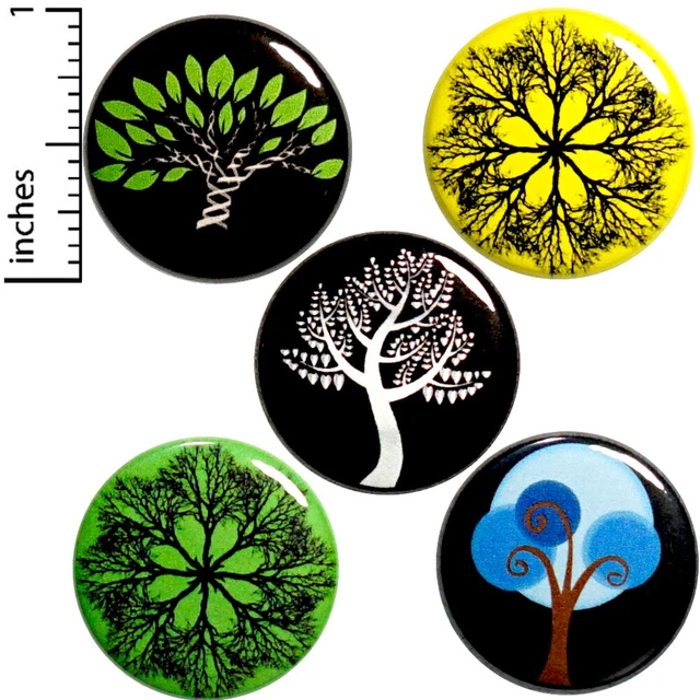 TREE FRIDGE MAGNETS Nature Cool Circular Tree of Life Gift Set 5 Pack 1 ...