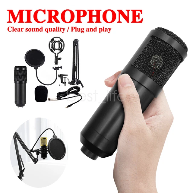 PROFESSIONAL STUDIO CONDENSER Microphone Kit Recording Broadcasting ...
