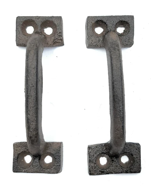 2 Small Handles Drawer Door Pulls Cabinet Rustic Cast Iron Decor 3 5/8"
