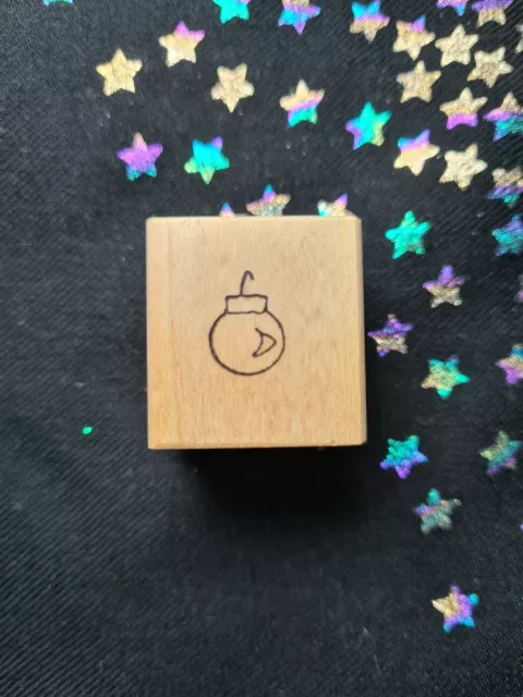 Craft Stamp Block Christmas Tree Bauble 2.5 x 2.5 cm Card Making Scrapbook