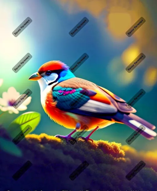 3D Bird Digital Printable Art Wall Frames Home Decor Painting Print, HD JPEG