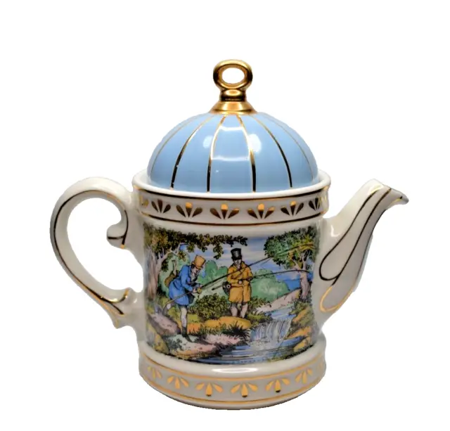 Sadler Sporting Scenes Of The 18th Century “FISHING” Teapot W/lid -Registered D