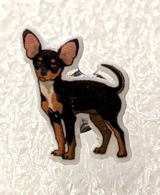 Chihuahua Dog Standing Teeny Tiny Flat Acrylic Stud Earrings Jewelry 2