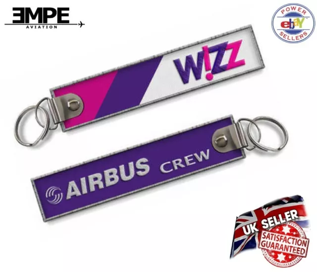 Wizz Air crew tag bag label keychain keyring Airbus pilot embroidered A320 A321