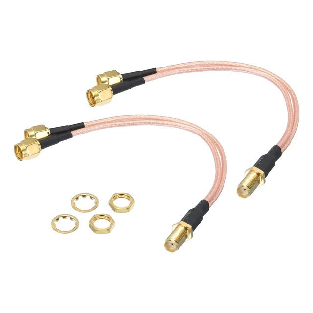 RG316 Coaxial Cables SMA Splitter Cable SMA Female to Dual SMA Male 0.5FT 2Pcs