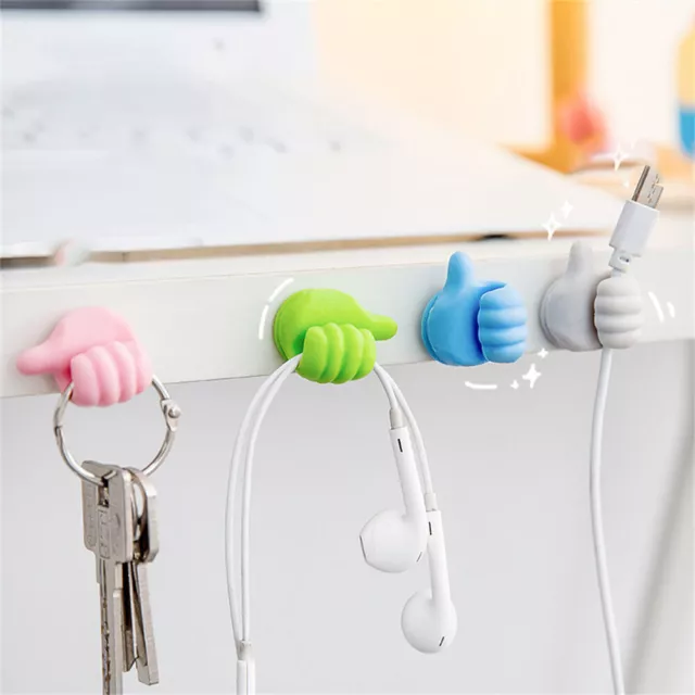 10pcs Clip Handy Holder Towel Key Thumb Hooks Storage Wall Door Accessories