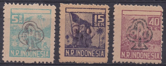Sumatra DN 0130 0131 0133 ORI OVERPRINT Republik Indonesia ex Dutch East Indies