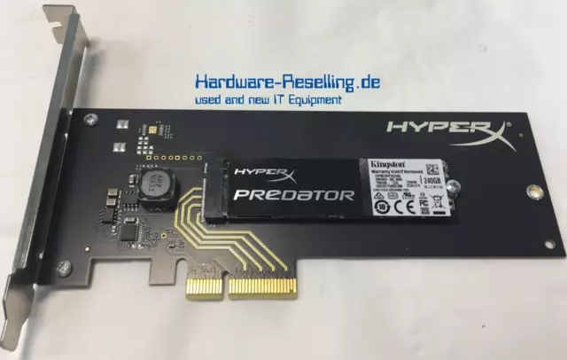 Kingston Hyperx Prédateur 240GB SSD M.2 2280 Pcie Nvme Noir Adapter SHPM2280P2H
