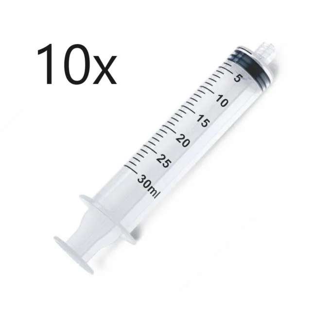 10x 30mL Disposable Syringe Luer Lock Tip Liquid Medical Plastic Sterile 1oz