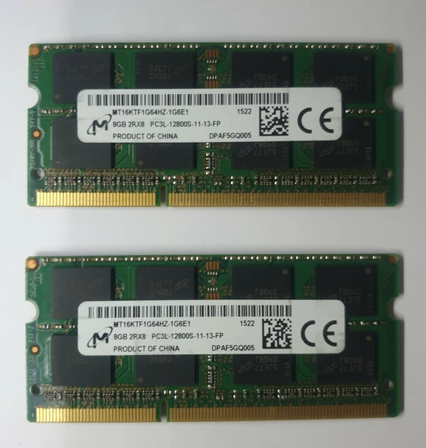 MICRON MT16KTF1G64HZ-1G6E1 16GB 2X8GB PC3L-12800s DDR3L 1600MHz