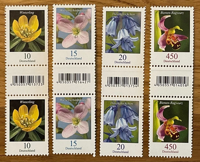 BUND BLUMEN SERIE PAAR mit EAN-CODE RM u. DPEL POSTFRISCH VERSCHIEDENE WERTE !!!