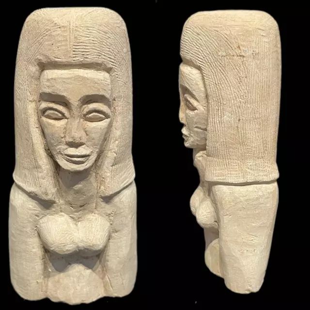 ANCIENT EGYPTIAN HEAVY STONE PHARAOH BUST STATUE  - 664 - 332bc (22)