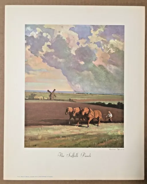 Vintage Wesley Dennis Horse Print in 16x20 Mat, Ready 2 Frame: The Suffolk Punch 2