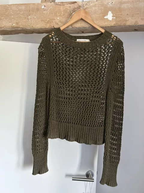 Isabel Marant Etoile Made In Italy Khaki Jumper Knit Size 36 Cotton / Linen