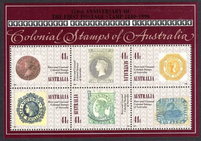 1990 Australia - 150th Anniversary First Postage Stamp Mini Sheet MNH