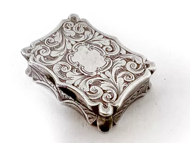 Georgian Era Sterling Silver Vinaigrette Box Nathaniel Mills Birmingham 1826