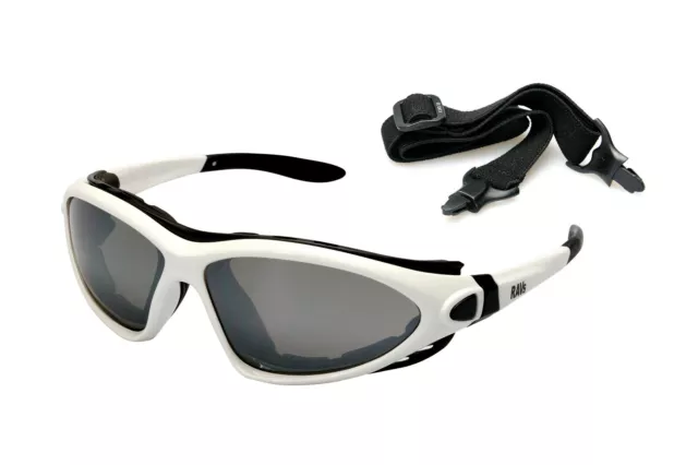 Alpland Sportnbrille Gafas de Sol Con Banda Y Planchado Blanco - Antivaho