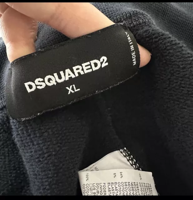 DSQUARED2 Italy Cotton Waxed Biker Black Zip Detail Joggers Sweatpants Men's XL 3