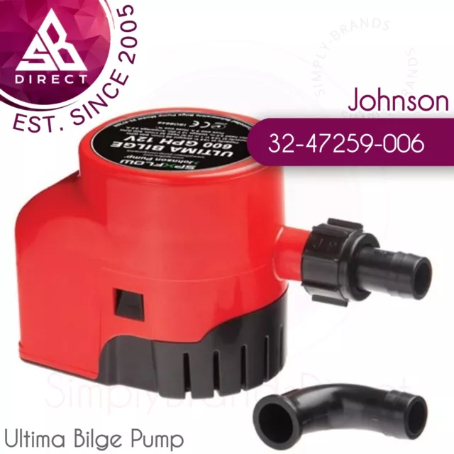 Johnson Ultima Marine Bilge Pump│With Integrated Switch│800 GPH│12V│32-47259-006