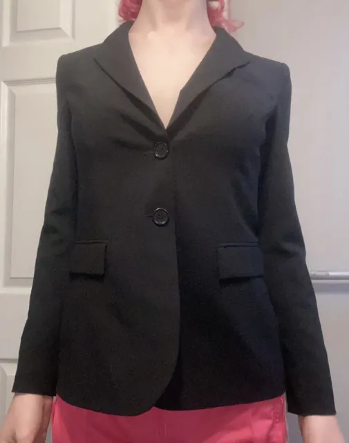DKNY Womens Black Suit Top size 4 Cara Delevingne vibe